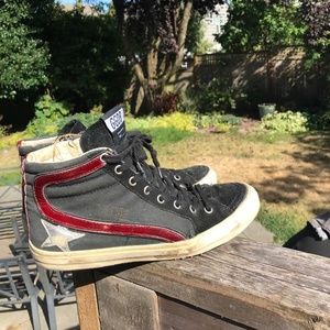 Black Golden Goose Slide High Tops